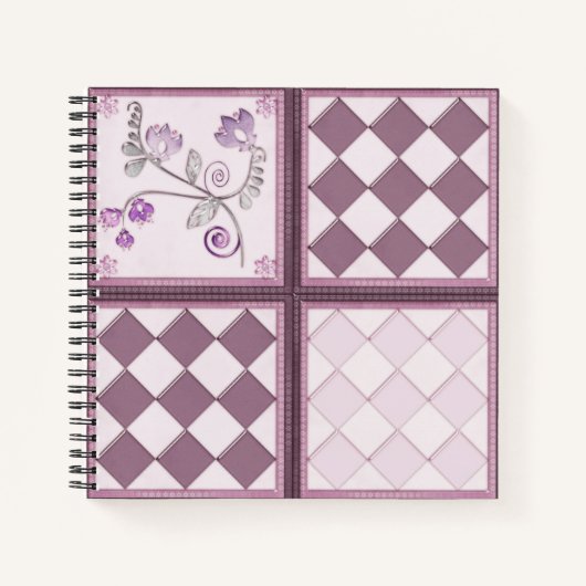 ガラスタイル3Dベージュ色 ノートブック (正面)