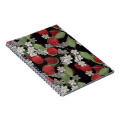 ガラスタイル3D液体さくらんぼと花開花 ノートブック (右側)