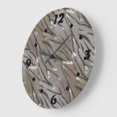 ガラスタイル3D液体タイガーゼブラスキンレザースクア ラージ壁時計 (傾斜)