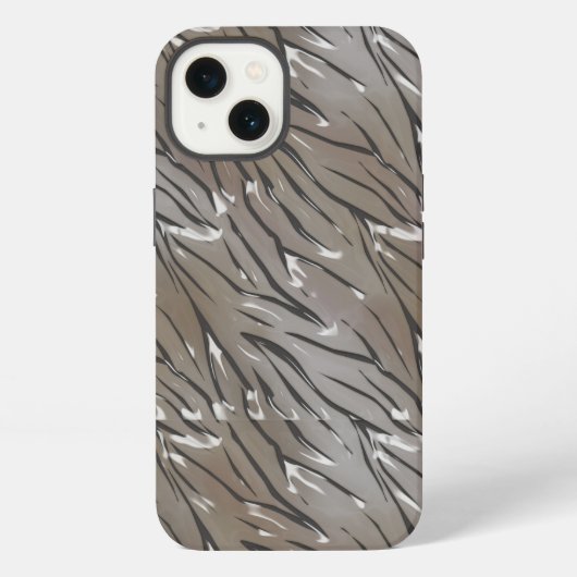 ガラスタイル3D液状タイガーゼブラ皮レザー iPhoneケース (裏面)