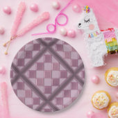 ガラスタイル3D紫色 ペーパープレート (パーティー)