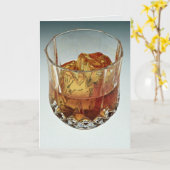 ガラスタンブラーはスコットランドおよび角氷で満ちました カード (黄色い花)