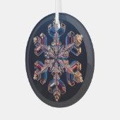 ガラスデザイン上のスノーフレークオーナメント ガラスオーナメント (正面左)