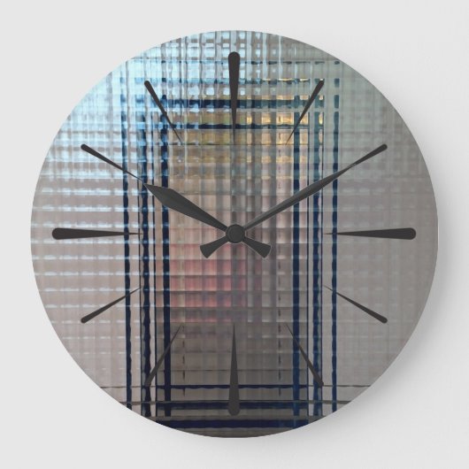 ガラスドアを通して ラージ壁時計 (正面)