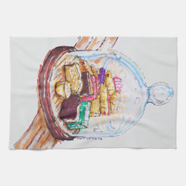 ガラスドーム下のデザート キッチンタオル