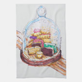 ガラスドーム下のデザート キッチンタオル (縦)