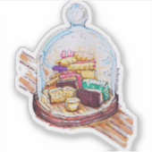 ガラスドーム下のデザート シール (正面)