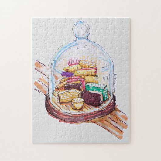 ガラスドーム下のデザート ジグソーパズル (縦)