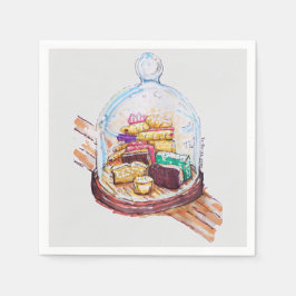 ガラスドーム下のデザート スタンダードカクテルナプキン