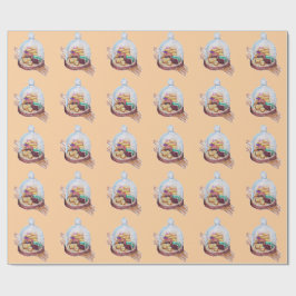 ガラスドーム下のデザート ラッピングペーパー