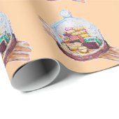 ガラスドーム下のデザート ラッピングペーパー (ロールコーナー)