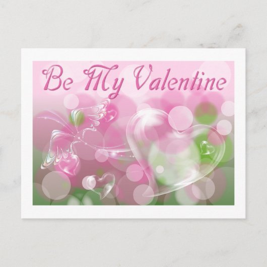 ガラスハートとバタフライバレンタインはがき シーズンポストカード (正面)