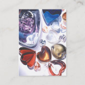 ガラスハートの水彩画の名刺のテンプレート 名刺 (裏面)