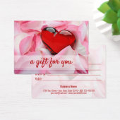 ガラスハートバラ花びらバレンタインデイギフトカード (デスク)