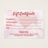 ガラスハートバラ花びらバレンタインデイギフトカード (裏面)