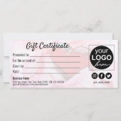 ガラスハートバレンタインデーバラ花びらギフトカード (裏面)