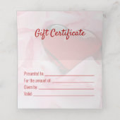 ガラスハートバレンタインデーバラ花びらギフトカード プレイスカード (内部開封)