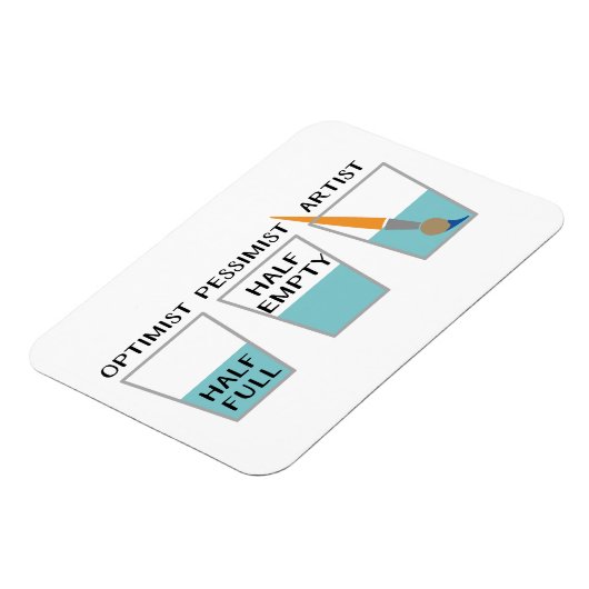 ガラスハーフフルおもしろいミーム マグネット (左側)