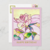 ガラスバラエレガントハッピーバースデーはがき ポストカード (正面/裏面)