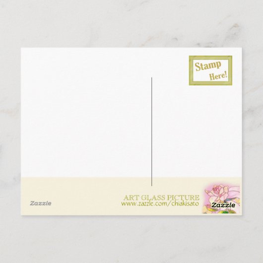 ガラスバラエレガントハッピーバースデーはがき ポストカード (裏面)