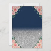 ガラスバルーングリッターフローラネイビーブルーリタイア 招待状 (裏面)