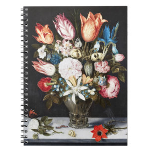ガラスバロックのボスシェアートの花絵を描フローラ ノートブック