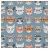 ガラスパターンを身に着けているかわいい猫 ファブリック (クローズアップ)