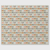 ガラスパターンを身に着けているかわいい猫 ラッピングペーパー (フラット)