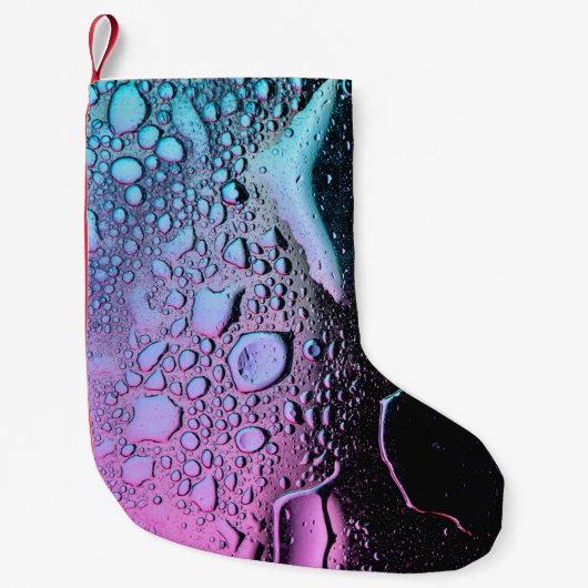 ガラスパネル上の水滴 スモールクリスマスストッキング (正面)