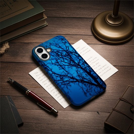 ガラスパーソナライズされたアート素晴らし、涙の木の青 Case-Mate iPhoneケース