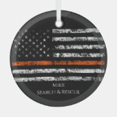 ガラスパーソナライズされたオーナメントプレゼントの捜索救助 ガラスオーナメント (正面)