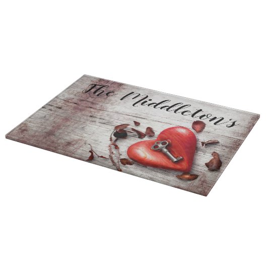 ガラスパーソナライズされたカッティングカントリー木材鍵へ カッティングボード (角)