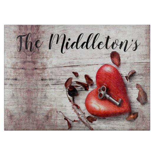 ガラスパーソナライズされたカッティングカントリー木材鍵へ カッティングボード (正面)