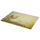 ガラスパーソナライズされたカッティングサニーモーニングファームクーン カッティングボード (角)