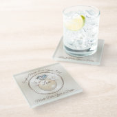 ガラスパーソナライズされたコースター結婚式の引き出物ゲスト ガラスコースター (アングル)