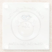 ガラスパーソナライズされたコースター結婚式の引き出物ゲスト ガラスコースター (裏面)