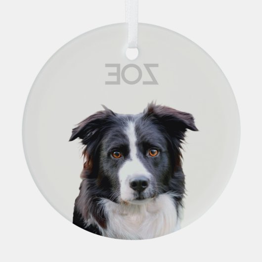 ガラスパーソナライズされたペットクリスマスツリーオーナメント ガラスオーナメント (裏面)