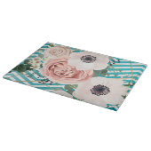 ガラスパーソナライズされた切削幾何学模様バラ山形 カッティングボード (角)