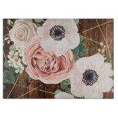 ガラスパーソナライズされた切断幾何学園バラ カッティングボード (正面)