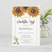 ガラスヒマワリグリッター卒業パーティー 招待状 (スタンド正面)