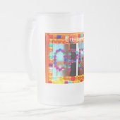 ガラスビーズ開放標識 フロストグラスビールジョッキ (正面左)