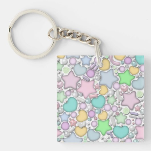 ガラスビーズ、ジュエリー キーホルダー (正面)
