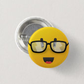 ガラスピンが付いている顔 缶バッジ (正面&裏面)