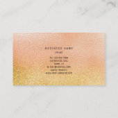 ガラスピーチパステルピンク金ゴールドVIPグラデーショングリッター1 名刺 (裏面)