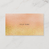 ガラスピーチパステルピンク金ゴールドVIPグラデーショングリッター1 名刺 (正面)