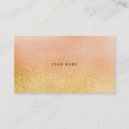 ガラスピーチパステルピンク金ゴールドVIPグラデーショングリッター1 名刺