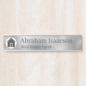 ガラスフェイクオフィスのドアの看板の名前のプレート実在エテート サインプレート (正面)