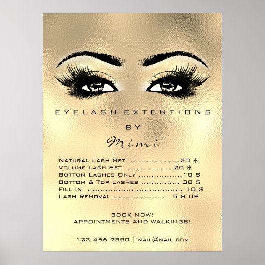 ガラスフェイク金ゴールドメイクアップ目まぶし価格 ポスター (正面)