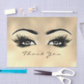 ガラスフェイク金ゴールドメタリックまつげありがとう目 薄葉紙 (クラフト)
