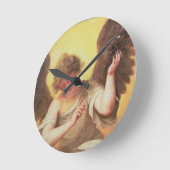 ガラスフラスコを握る天使 ラウンド壁時計 (傾斜)